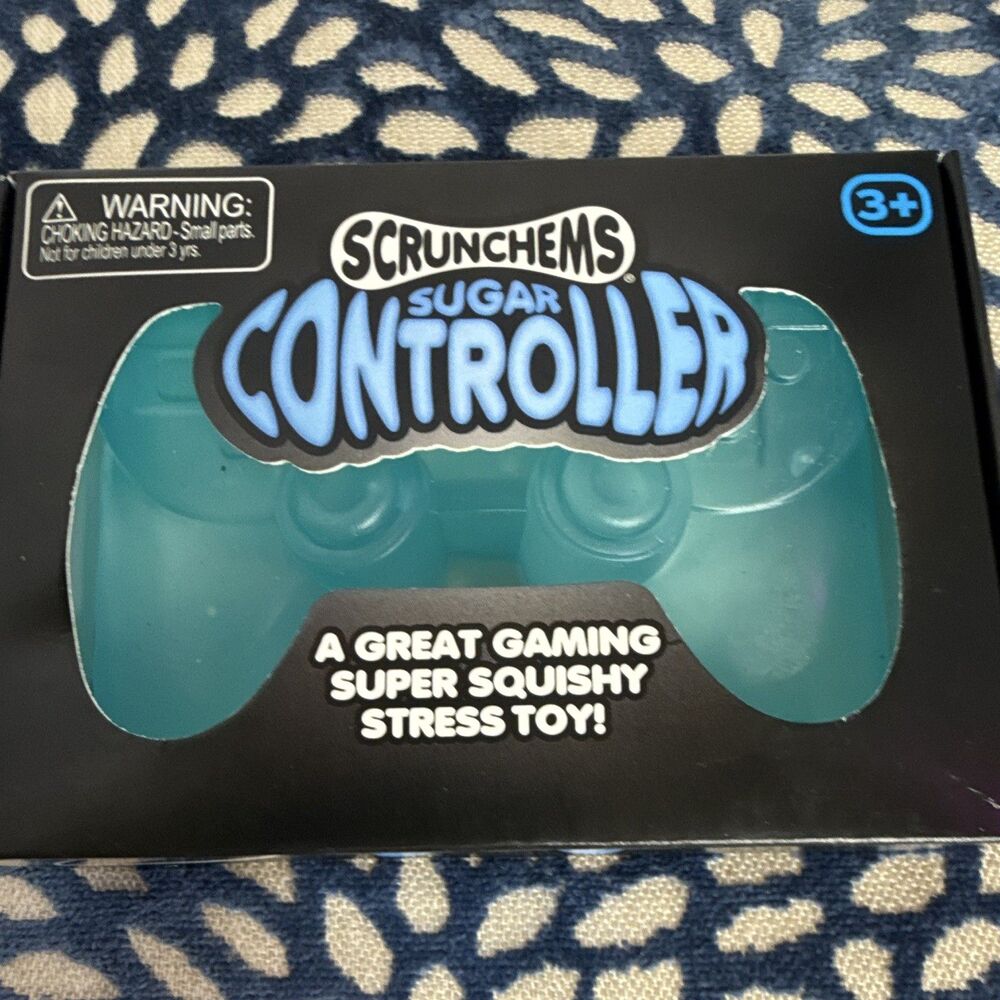 New Scrunchems Sugar Controller Squishy Fidget Toy – Teal Blue Gamer Sensory
